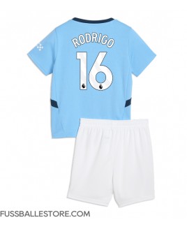 Günstige Manchester City Rodri Hernandez #16 Heimtrikotsatz Kinder 2024-25 Kurzarm (+ Kurze Hosen)